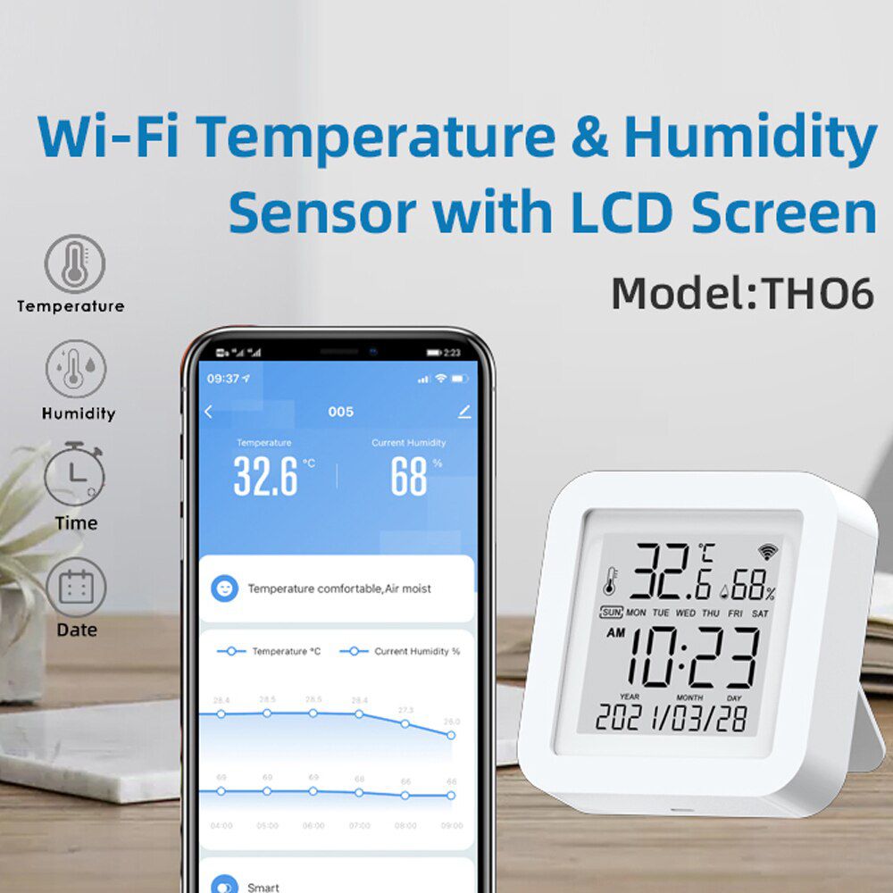 WIFI Temperature And Humidity Sensor Indoor Hygrometer