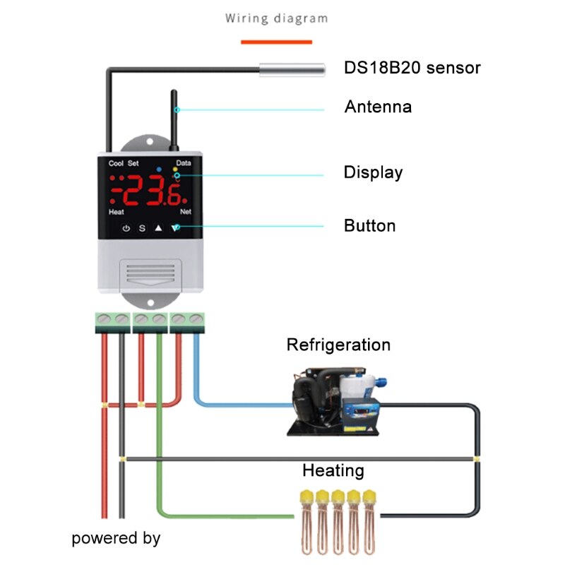 WIFI Thermostat 110V-230VAC Digital Temperature Phone AP