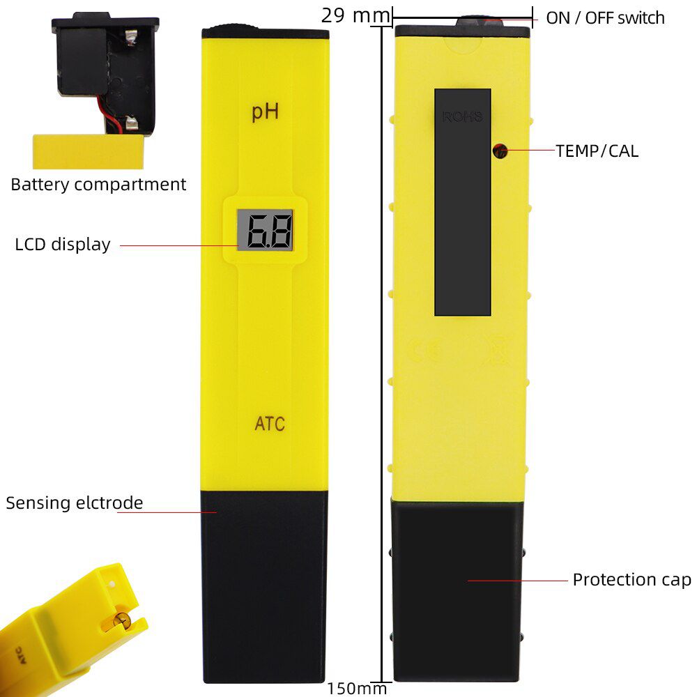 20pcs/lot Pocket Pen Water PH Meter Digital Tester PH-009 IA 0.0-14.0pH for Aquarium Pool Water Laboratory