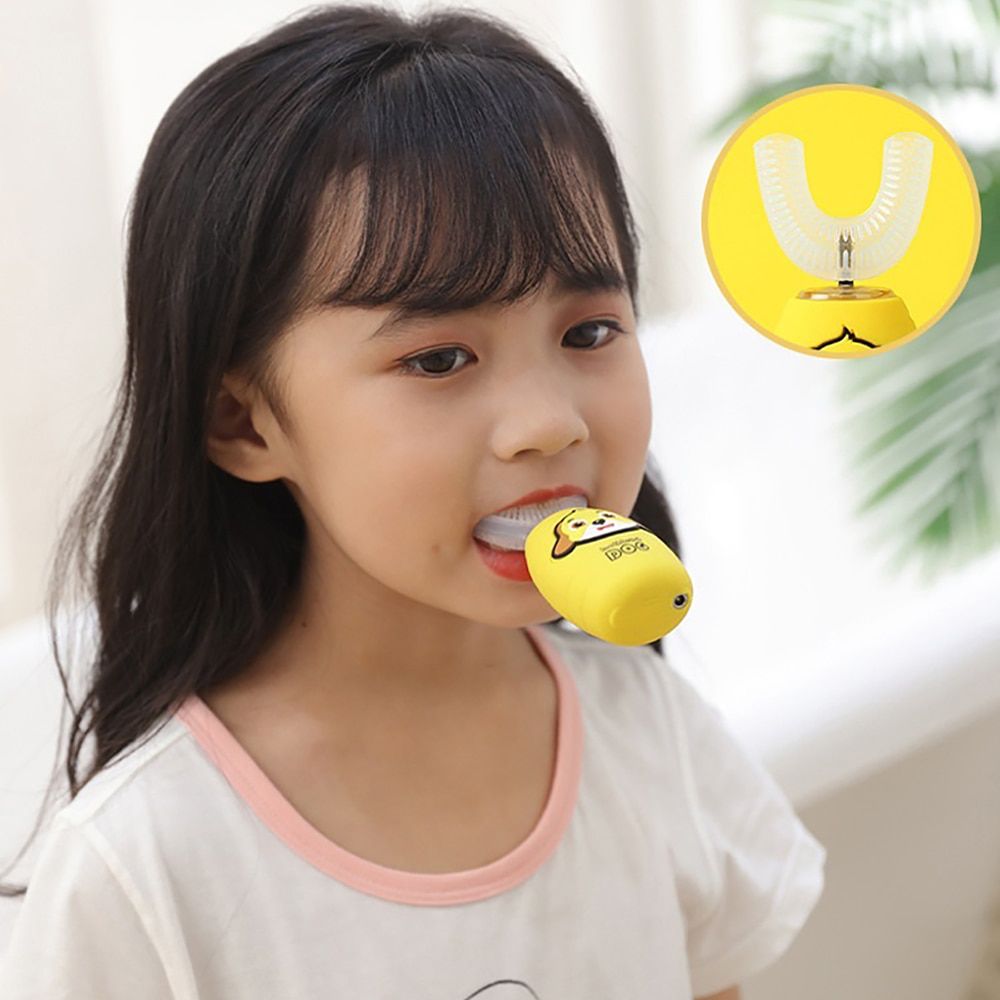 360 Degrees Children Sonic Toothbrush Intelligent Automatic Toothbrush Electric USB Rechargeable Ultrasonic U Shape Tooth Brush