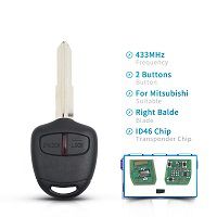 433MHz 2 Button Car Remote Key ID46 Chip For Mitsubishi Outlander Pajero Triton ASX Lancer Shogun 2005 - 2010 MIT11 Blade