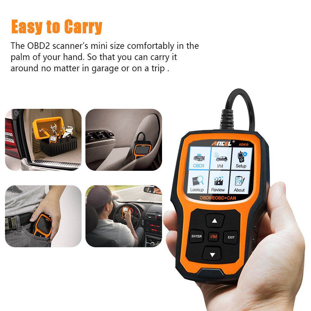 ANCEL AD410 OBD2 Scanner Code Reader Support Full OBDII/EOBD Function Auto OBD 2 Scanner Auto Diagnostic Tool Free Upgrade