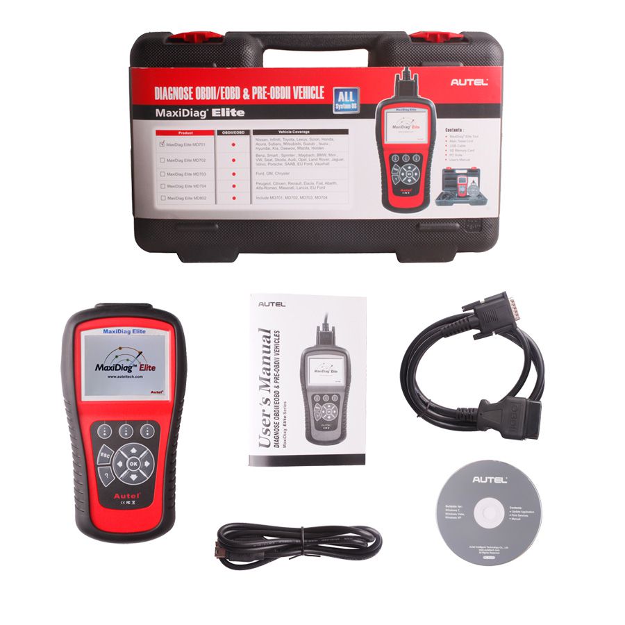 Autel MaxiDiag Elite MD703 Full System with Data Steam USA Vehicle Diagnostic Tool Update Online