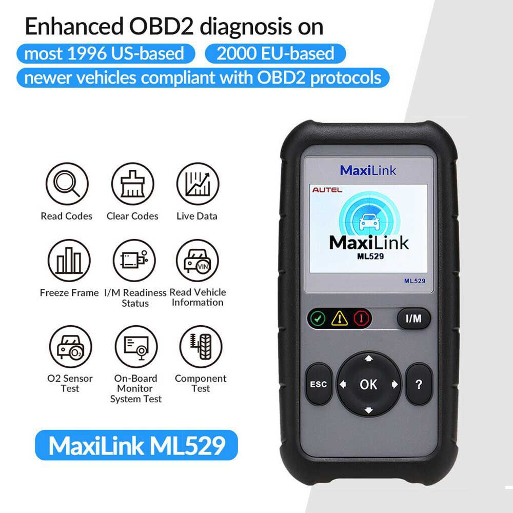 Original Autel Maxilink ML529 OBD2 Scanner with Full OBD2 Functions Upgraded Version of AL519