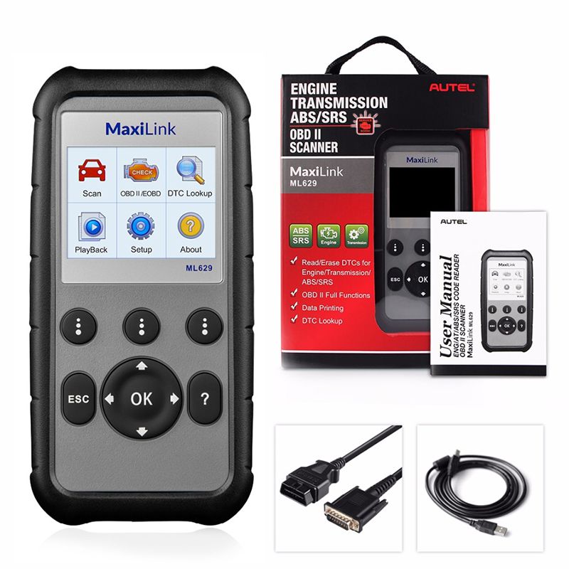 AUTEL MaxiLink ML629 OBD2 Scanner Car Code Reader Engine Transmission ABS SRS Airbag Diagnostic Tool Scaner PK Launch CRP123