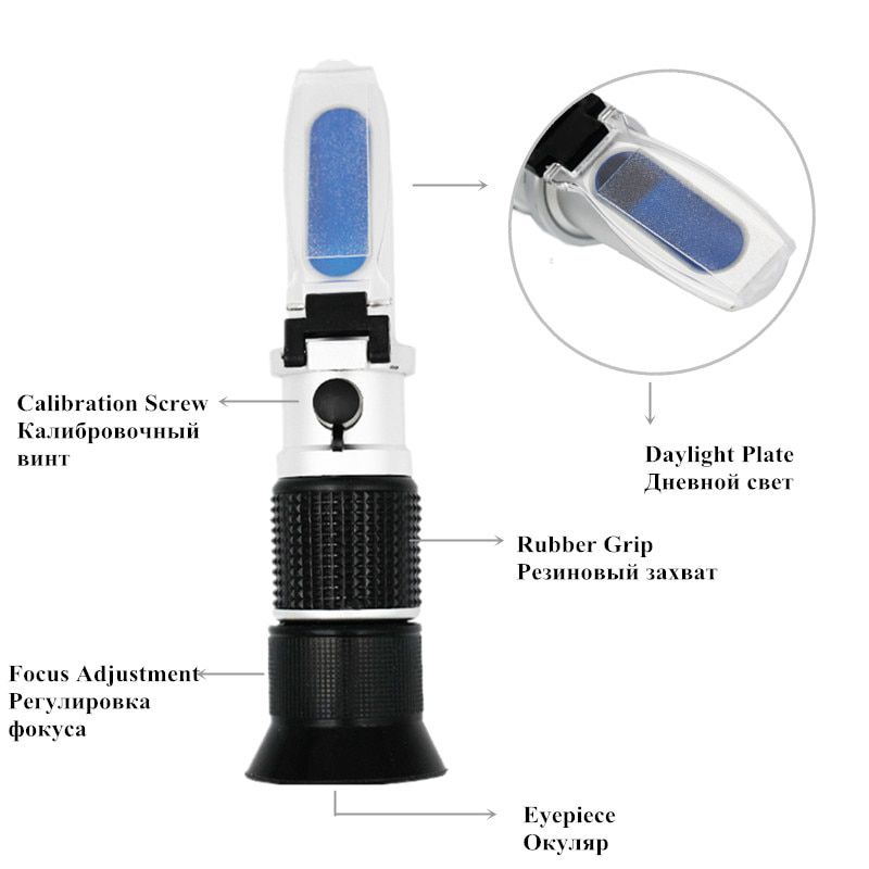 brix 0-90% refractometer Sugar Refratometro for Food Content fruit juice liquids ATC Measurement tool with retail box