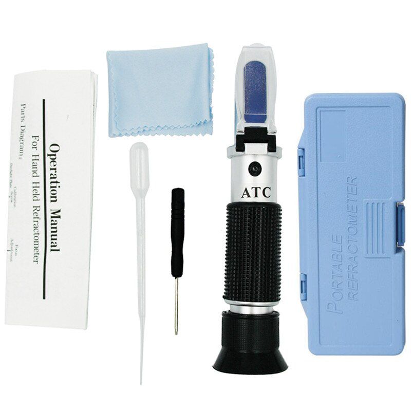 Brix Refractometer 0-10% Brix Handheld Sugar Meter ABS Material Plastic Sugar Refractometer Sugar Content Testing Equipment