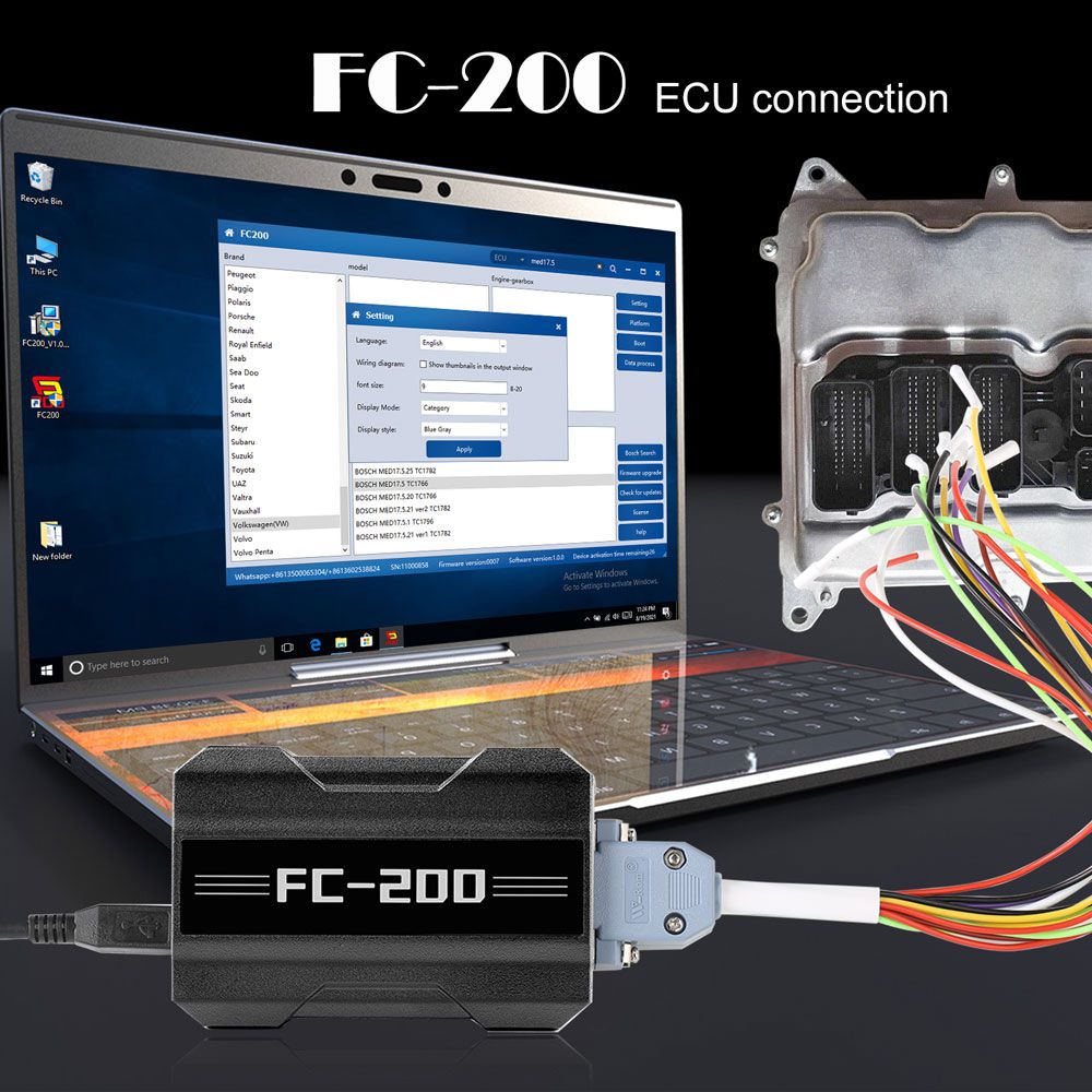 CG FC200 ECU Programmer Full Version Support 4200 ECUs and 3 Operating Modes Upgrade of AT200 Ship from US/EU