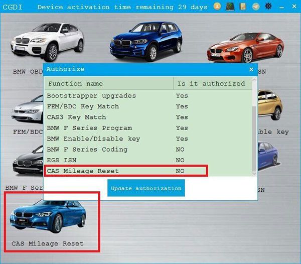 CGDI Prog BMW CAS1 CAS2 CAS3 CAS3+ CAS3++ OBD Odometer Reset Authorization