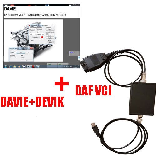 DAF VCI Lite + DAF DAVIE Developer Tool + DAF Devik Adblue Off Tool Heavy Duty Diagnostic Tool