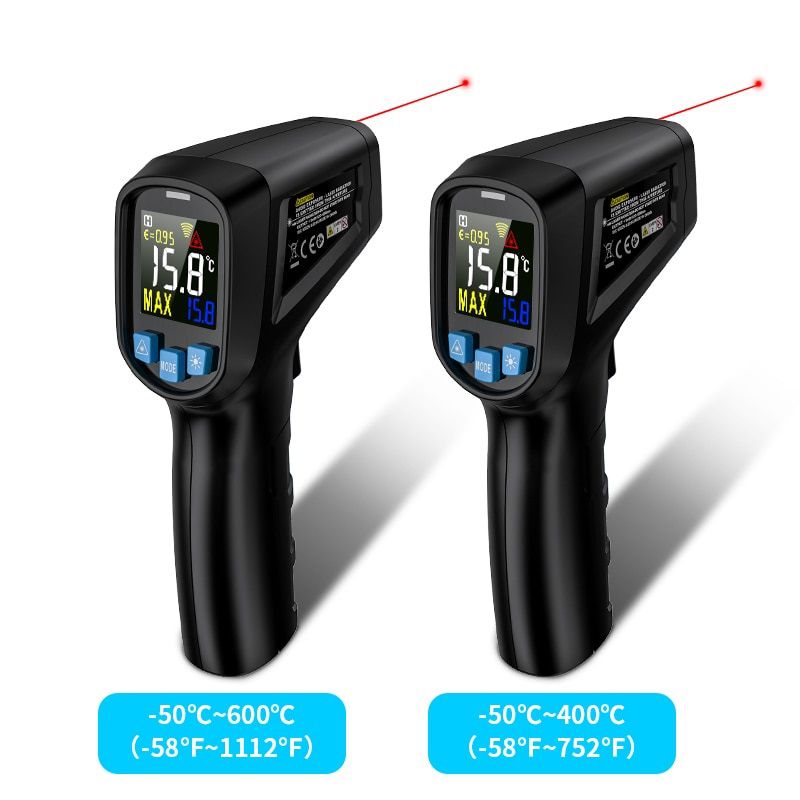 IR03A IR03B Digital Infrared Thermometer  -50~600C Laser Temperature Meter Gun No Contact Industrial Outdoor Laser Pyrometer IR Thermometer