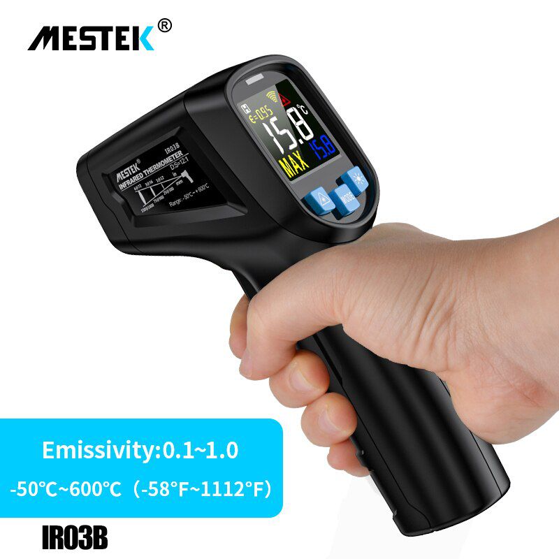 IR03A IR03B Digital Infrared Thermometer  -50~600C Laser Temperature Meter Gun No Contact Industrial Outdoor Laser Pyrometer IR Thermometer