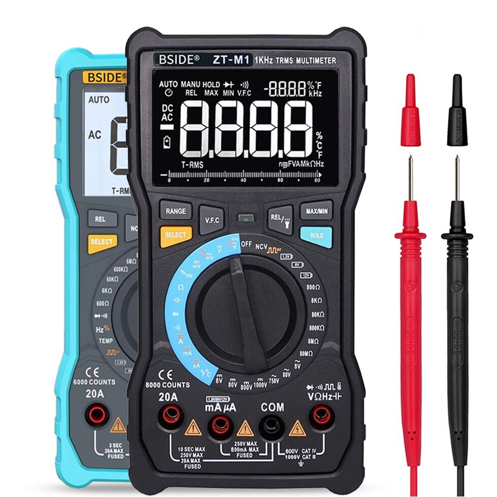 ZT-M0 ZT-M1 Digital Multimeter Profesional True RMS 8000 Analogue Tester 20A Current DC AC Voltage Capacitance VFC ohm battery Hz test