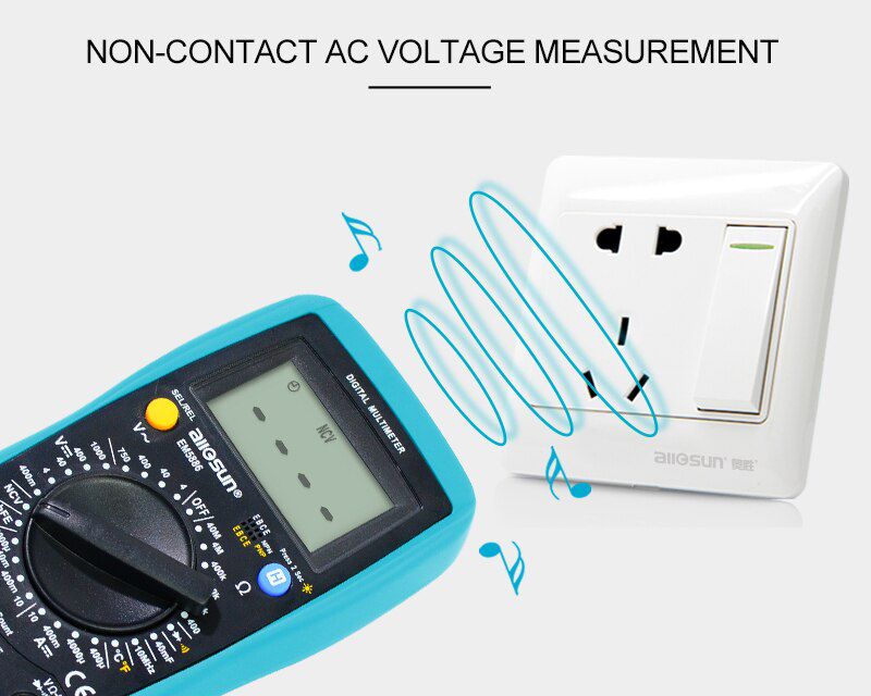 Digital  Multimeter Auto Range 3999 counts AC/DC Ammeter Voltage ohm Tester Current Ohm NCV REL With Backlight