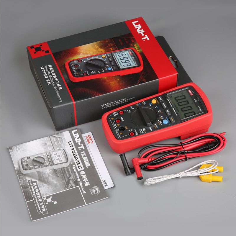 UNI-T UT139C UNIT Digital Multimeter Auto Range True RMS Meter Capacitor Tester Handheld 6000 Count Voltmeter Temperature