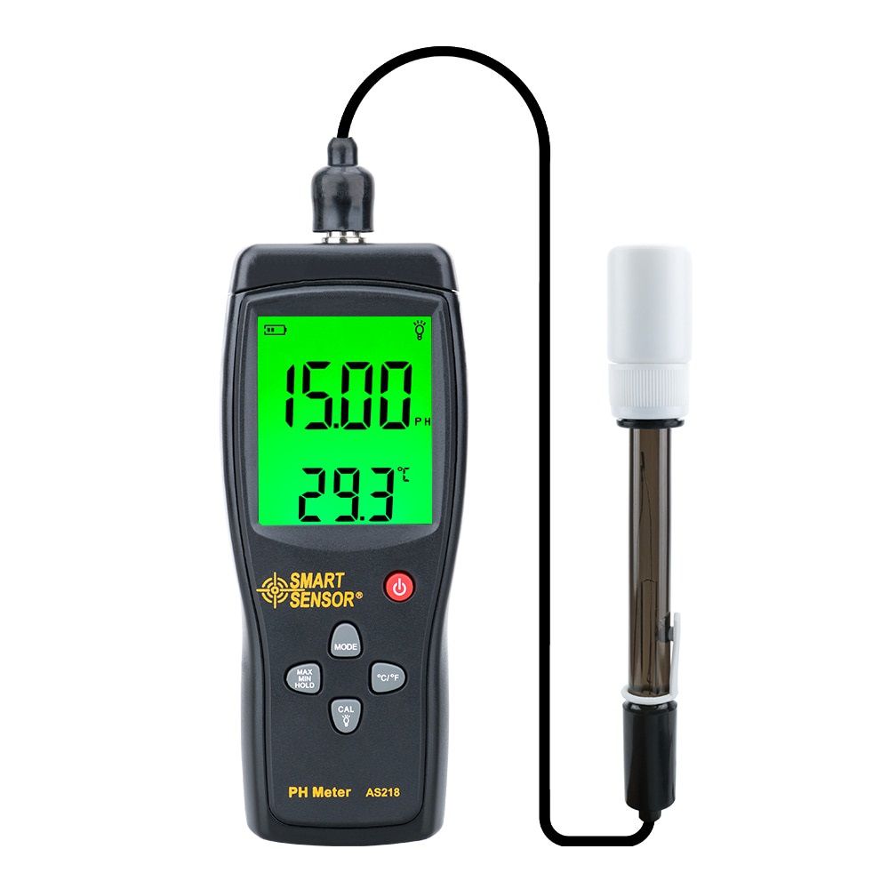 Digital PH Meter Range 0.00~14.00pH Soil PH Tester Aquarium Pool Water Liquid PH Acidity Meter LCD Display pH meter AS218