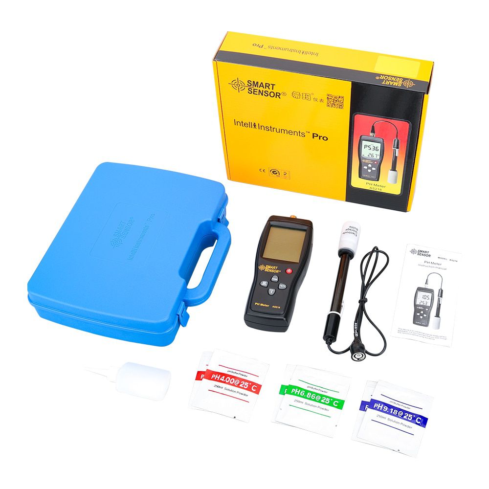 Digital PH Meter Range 0.00~14.00pH Soil PH Tester Aquarium Pool Water Liquid PH Acidity Meter LCD Display pH meter AS218