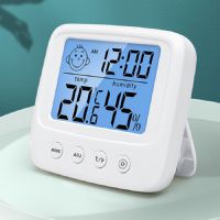 Digital Temperature Humidity Clock Indoor Big LCD Electronic Thermometer Hydrometer Meter With Stand Hygrometer Humidity Gauge