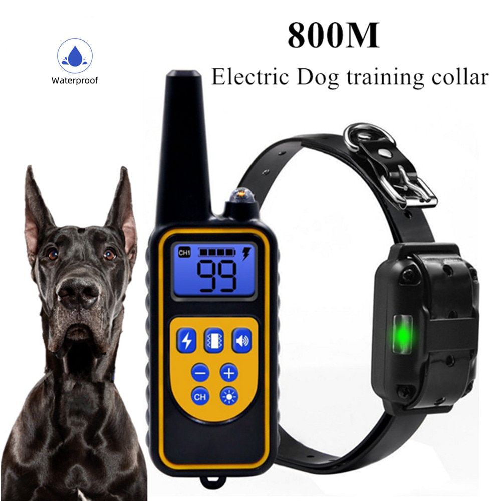 Dog Collar 800m Electric Dog Training Collar Pet Remote Control Waterproof Rechargeable for All Size Shock Vibration Sound