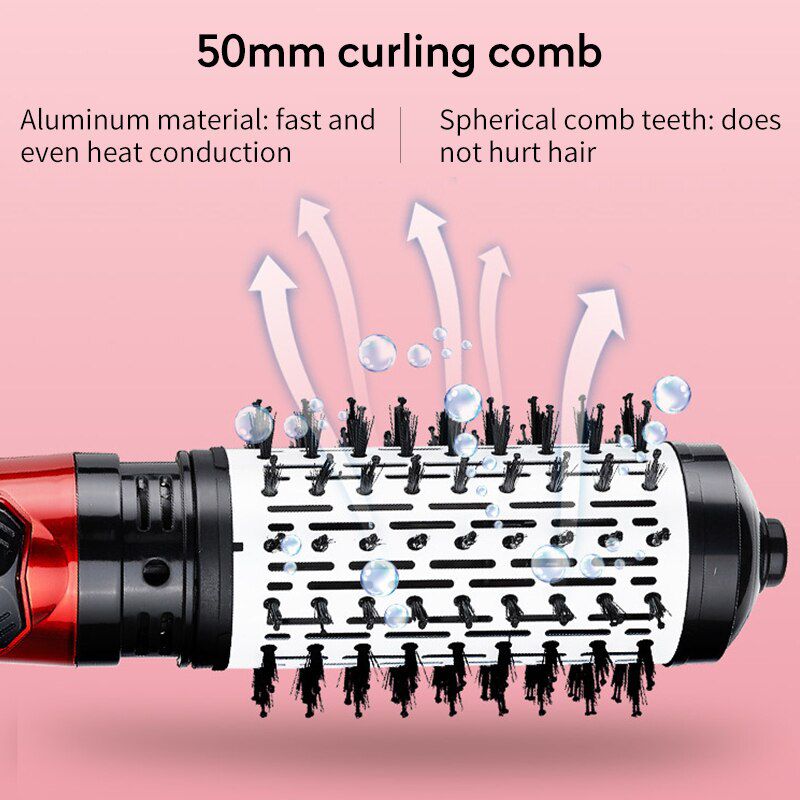 3 in 1 Rotating Electric Hair Straightener Brush Hair Curler Hair Dryer Brush Hot Air Comb Negative Ion Hair Styler Comb