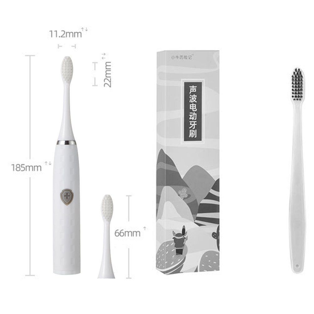 3-in-1 Electric Toothbrush Waterproof Upgraded Sonic Smart Replaceable Non-rechargeable Adult Soft Fur Electric Toothbrush