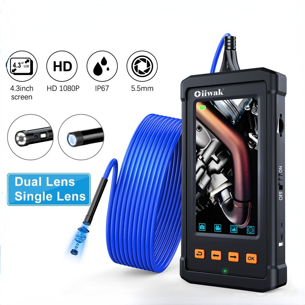 5.5mm Endoscope Camera 1080P Mini Camera Endoscope 5mm Dual Lens Endoscopy IP67 waterproof for Car Fishing IP67 Surveillance Video Camera