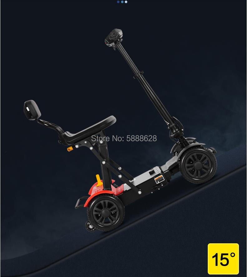 Outdoor travel 4 Wheel  ultralight  Folding Disabled Electric Tricycle Mobility Scooters wheelchair