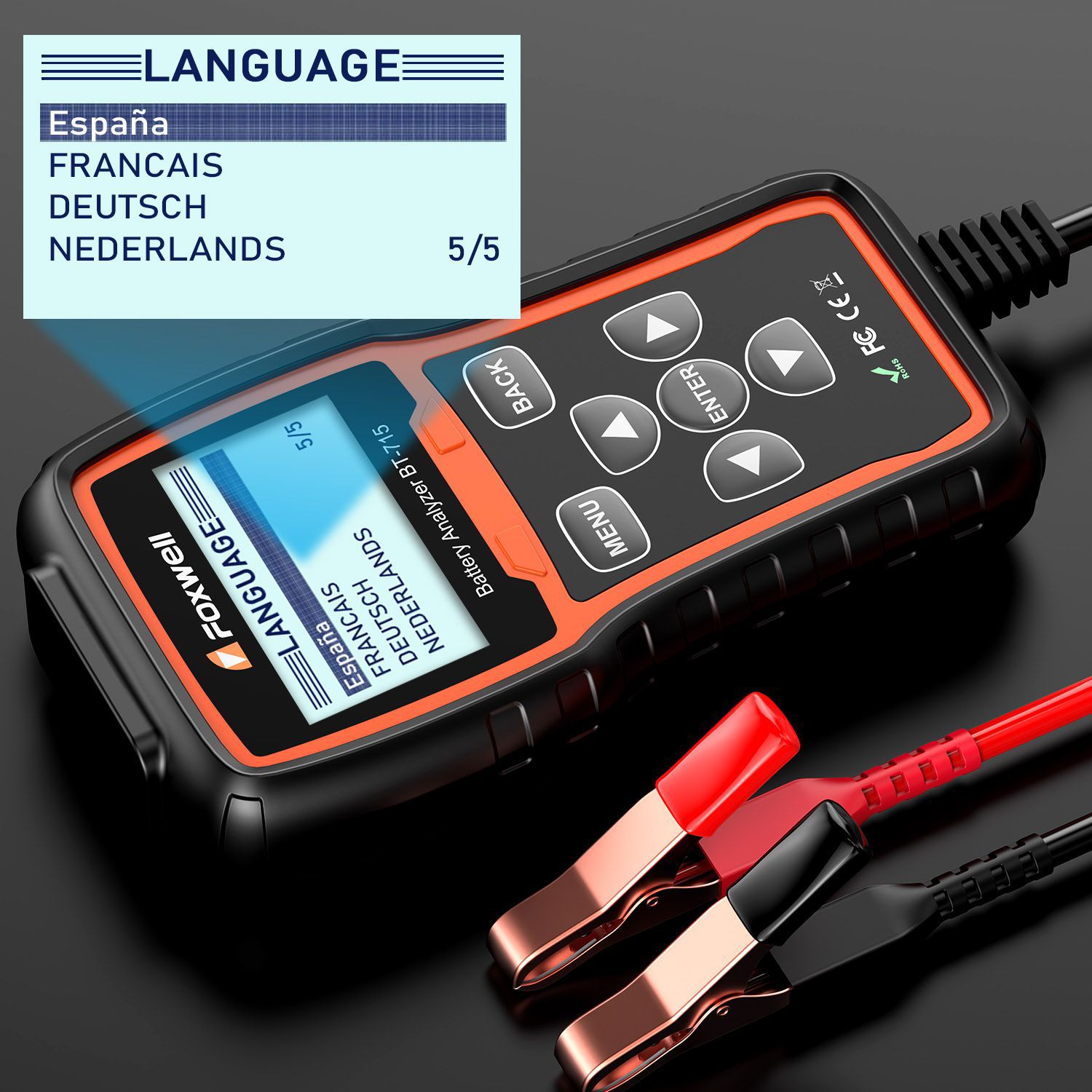 Foxwell BT-715 Battery Analyzer Support Multi-Language Replaced Foxwell BT-705