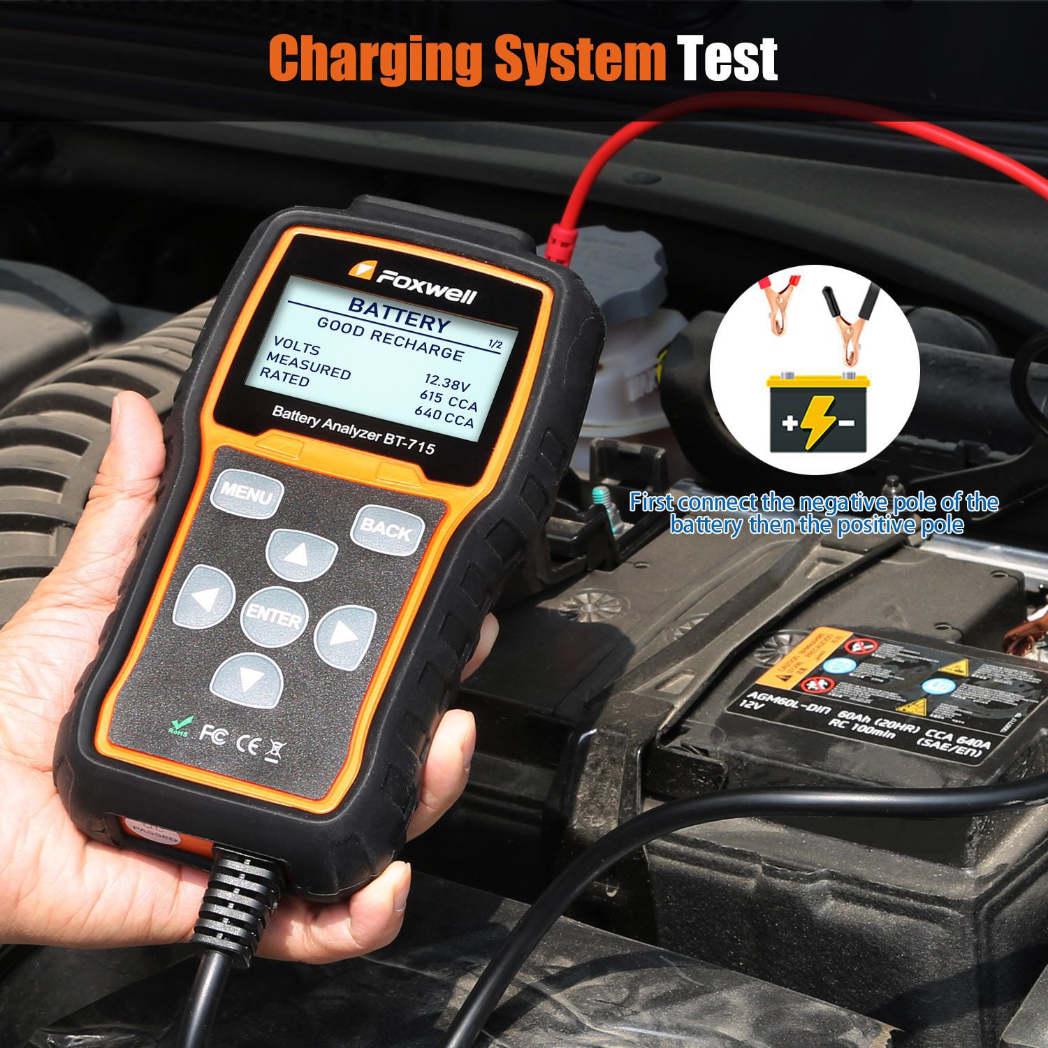 Foxwell BT-715 Battery Analyzer Support Multi-Language Replaced Foxwell BT-705