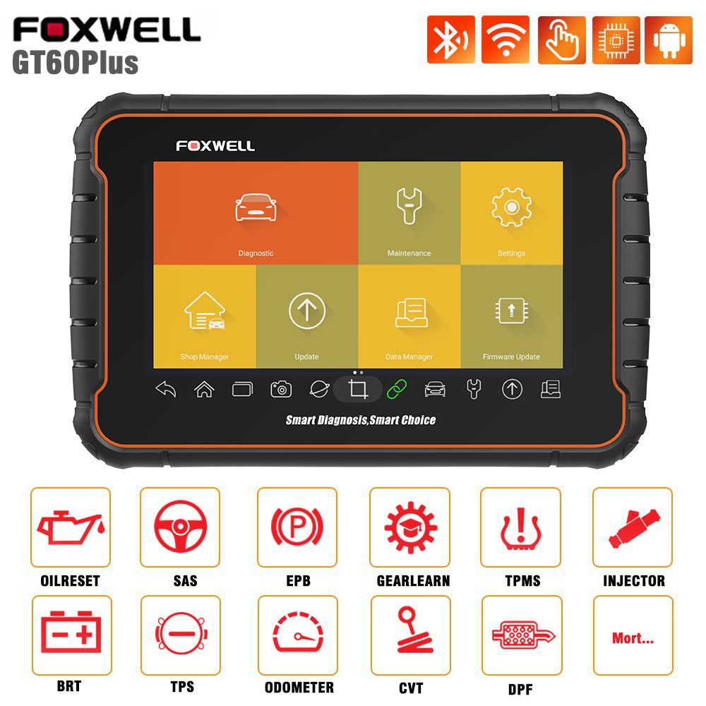 Foxwell GT60 Plus Full System OBD2 Automotive Scanner Actuation&Coding ABS Bleeding DPF Code Reader OBD 2 Car Diagnostic Tool