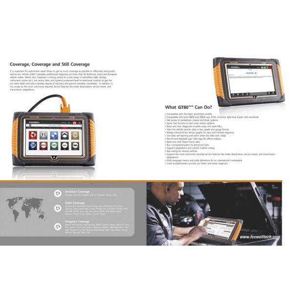 Foxwell GT80 PLUS Next Generation Diagnostic Platform English Version 1.5Years Free Online Update