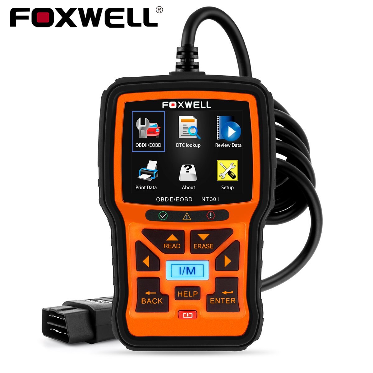 Foxwell NT301 CAN OBDII/EOBD Code Reader Support Multi-Languages