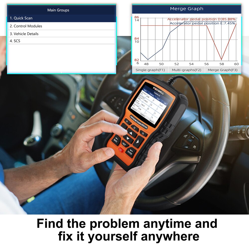 FOXWELL NT510 Elite Multi-System Scanner SAS DPF Injector BRT Oil 13 Reset Service OBD2 Diagnostic Tool