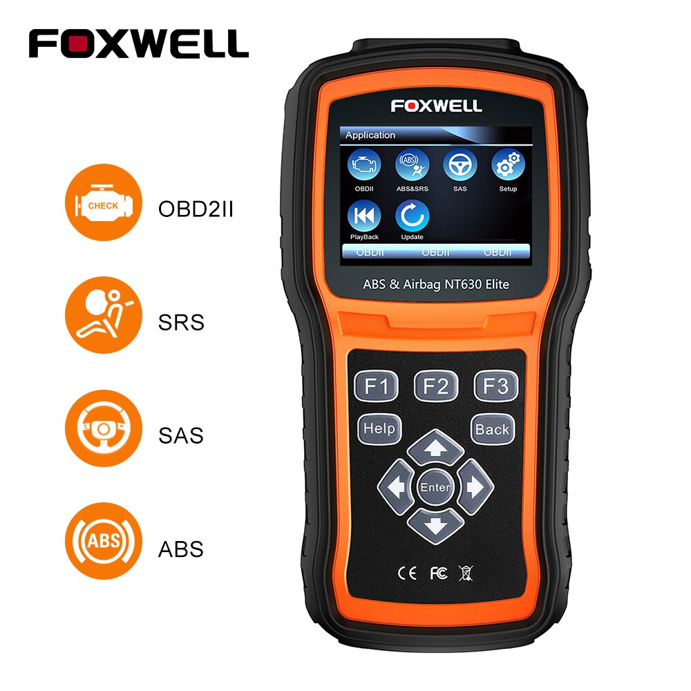 FOXWELL NT630 Elite OBD2 ABS SRS SAS Diagnostic Tool OBD II Code Reader Automotive Scanner Airbag ABS Brake Bleed Scan Tool