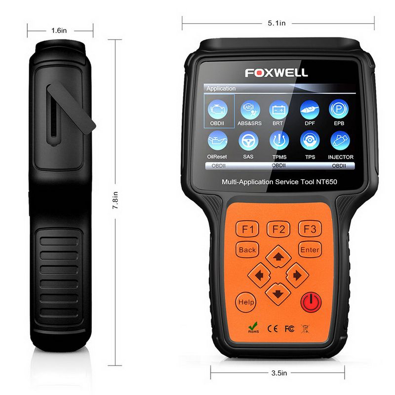 Foxwell NT650 OBD2 Professional Special Function Scanner Support ABS Airbag SAS EPB DPF Oil Service Reset