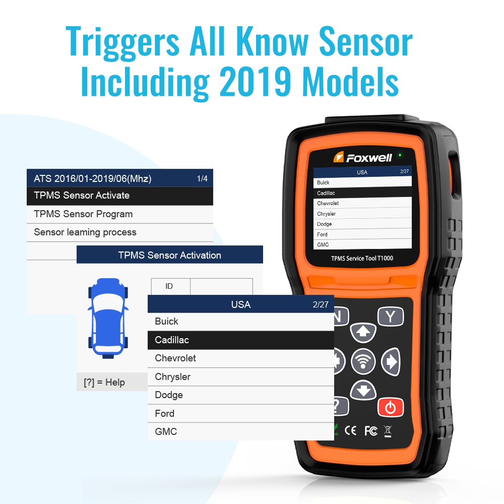 Foxwell T1000 TPMS Trigger Tool TPM Sensor Lifetime Free Updates Online Replace Foxwell NT1001