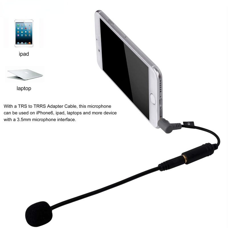 GM-C1 Wireless Gooseneck Microphone Cardioid Directional Microphone for Comica and Other Wireless Lavalier Microphones