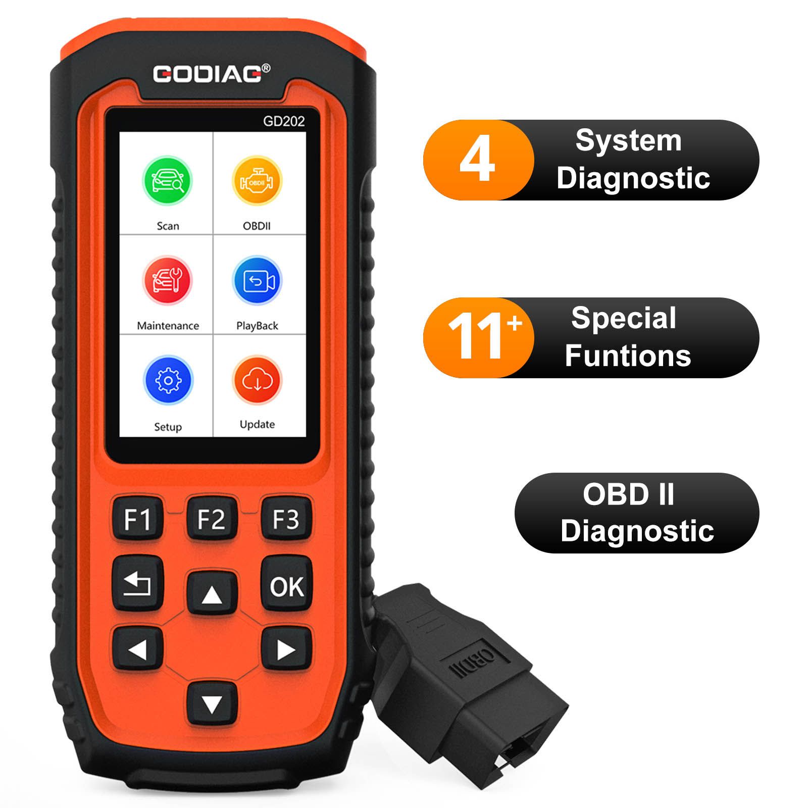 GODIAG GD202 Engine ABS SRS Transmission 4 System Scan Tool with 11 Special Functions