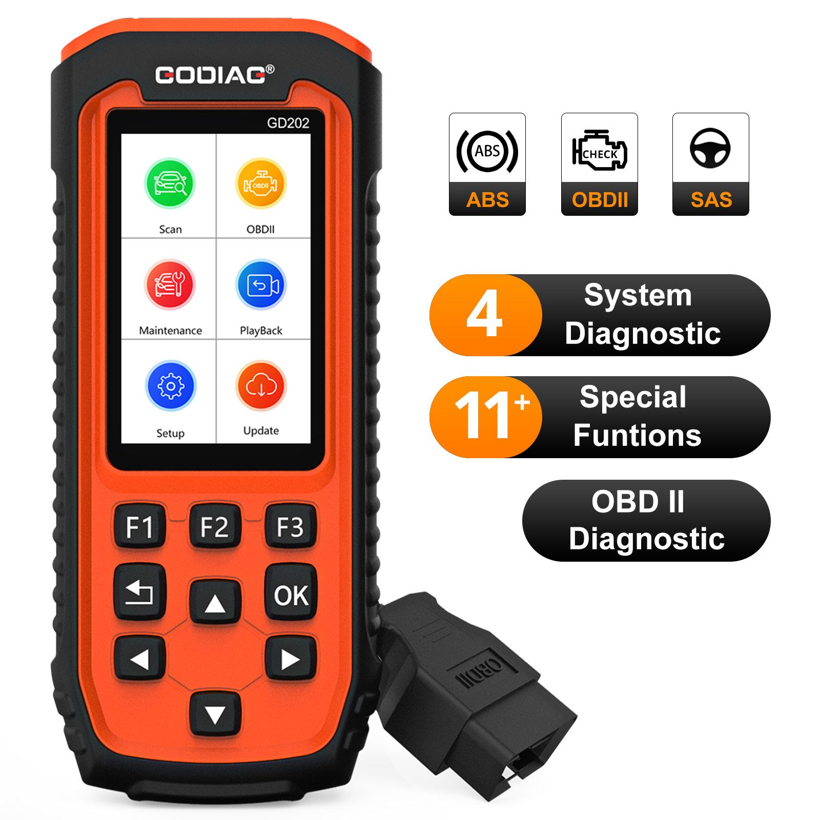 GODIAG GD202 Engine ABS SRS Transmission 4 System Scan Tool with 11 Special Functions