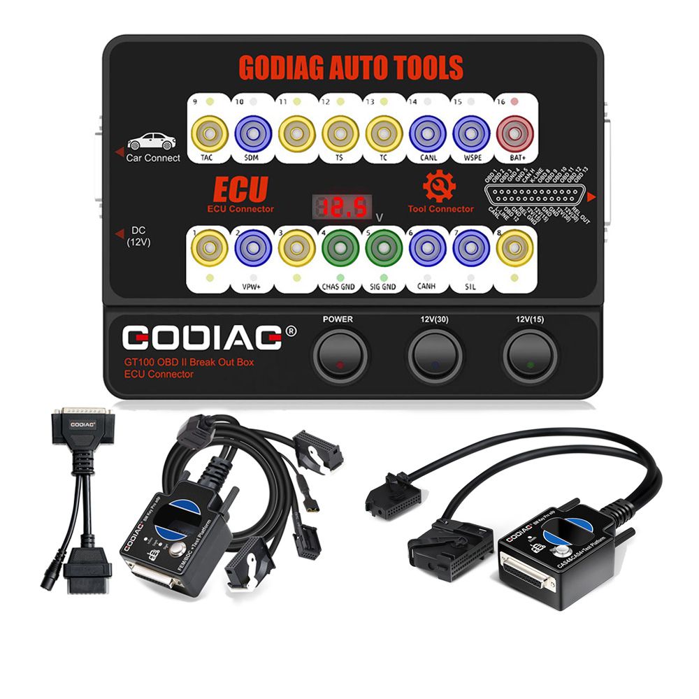 GODIAG GT100 Breakout Box ECU Tool with BMW CAS4 CAS4+ and FEM/BDC Test Platform Full Package