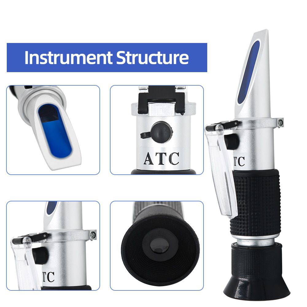 Handheld 0-80% Brix Refractometer Brix Meter ATC Concentration High Sugar Test Tool Fruit sweetness meter