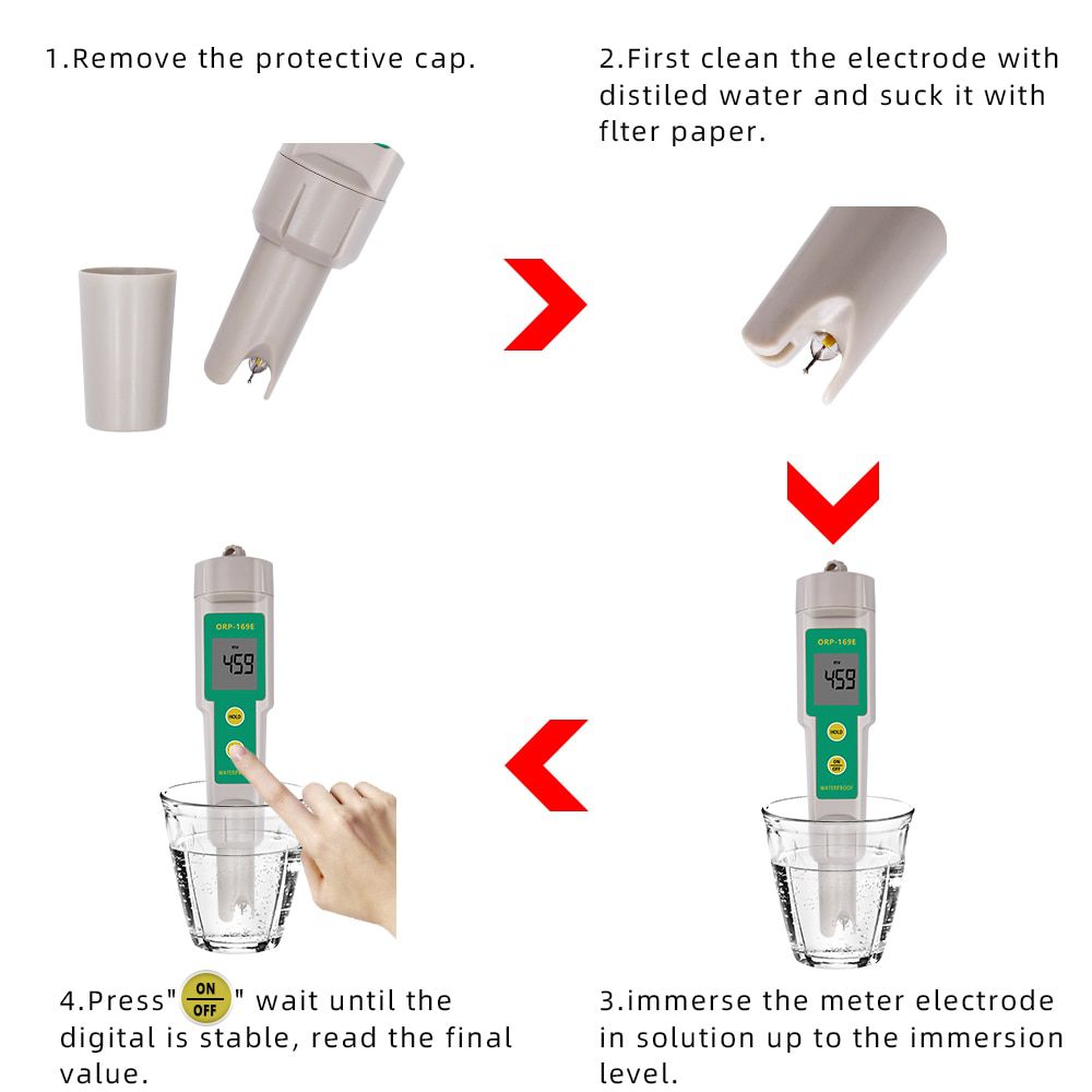 ORP-169E Waterproof ORP/Redox Meter High Quality ORP meter Water Quality tester for Hydrogen Generator