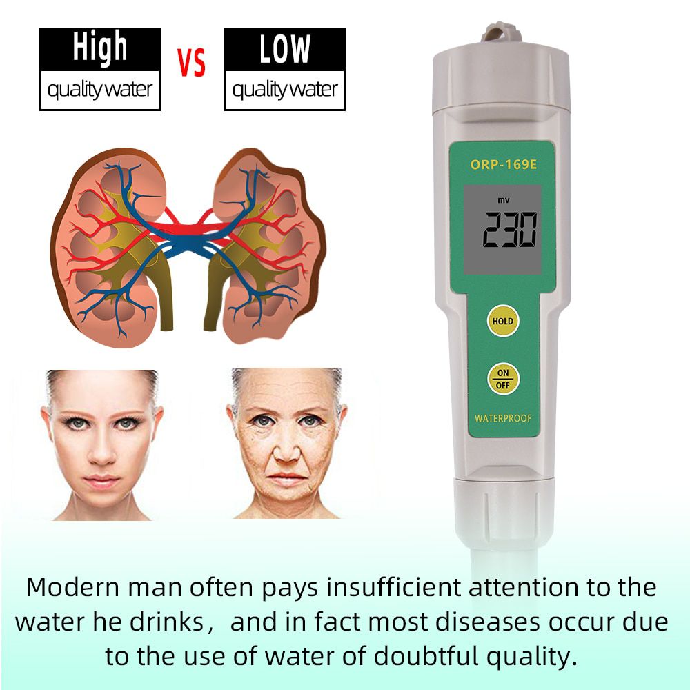 ORP-169E Waterproof ORP/Redox Meter High Quality ORP meter Water Quality tester for Hydrogen Generator