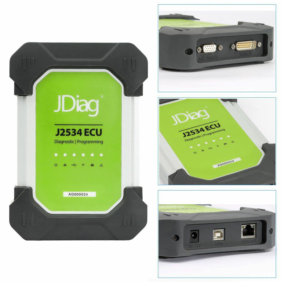 JDiag Elite II Pro J2534 Device with Full Adapters Diagnostic and Programming 2 in 1 with DELL E6430 PC 4G RAM I5 CPU 160GB SSD