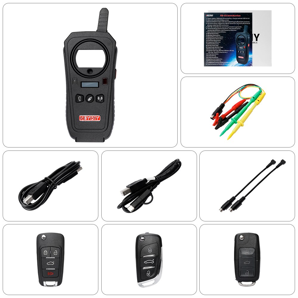 KEYDIY KD-X2 Remote Maker Unlocker and Generator-Transponder Cloning Device with 96bit 48 Transponder Copy Function