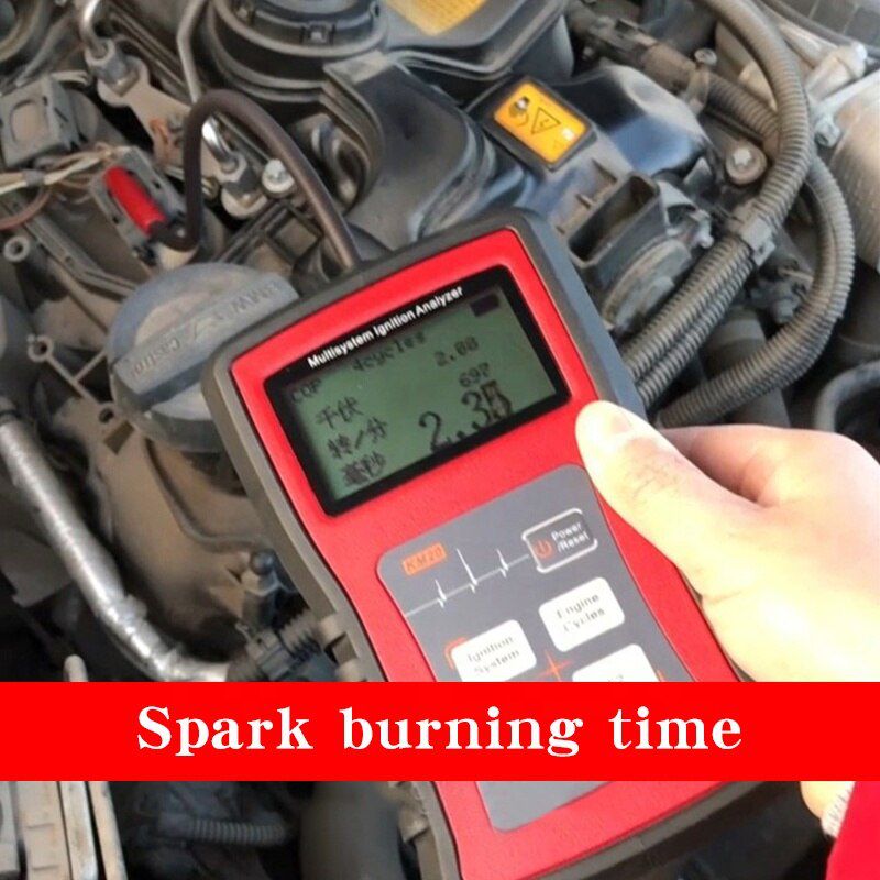 KM20 Multi-system Ignition Analyzer Tester Measure RPM Spark Volt Spark Burn Time Car Spark Plug Tester Spark System Chec