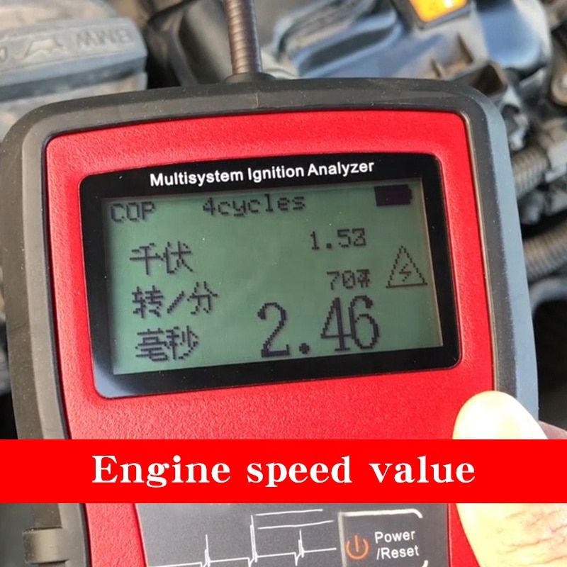 KM20 Multi-system Ignition Analyzer Tester Measure RPM Spark Volt Spark Burn Time Car Spark Plug Tester Spark System Chec