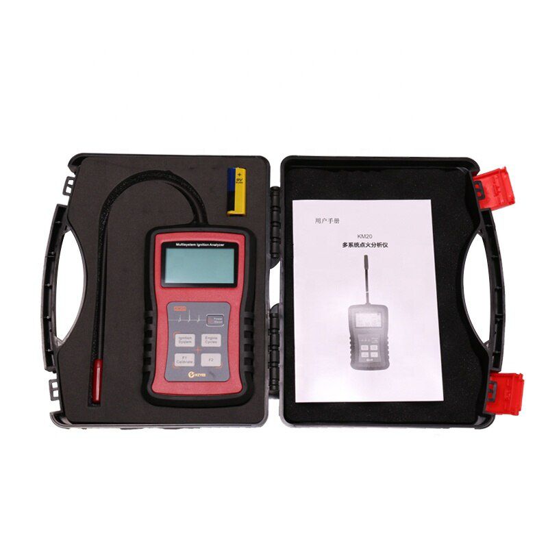 KM20 Multi-system Ignition Analyzer Tester Measure RPM Spark Volt Spark Burn Time Car Spark Plug Tester Spark System Chec