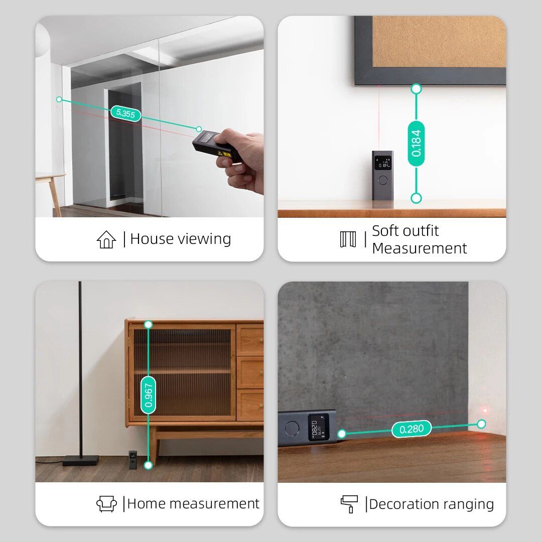 Smart Laser Rangefinder Real time Distance Meter LCD Display Laser Range Finder Tape Measure Work With Mi Home