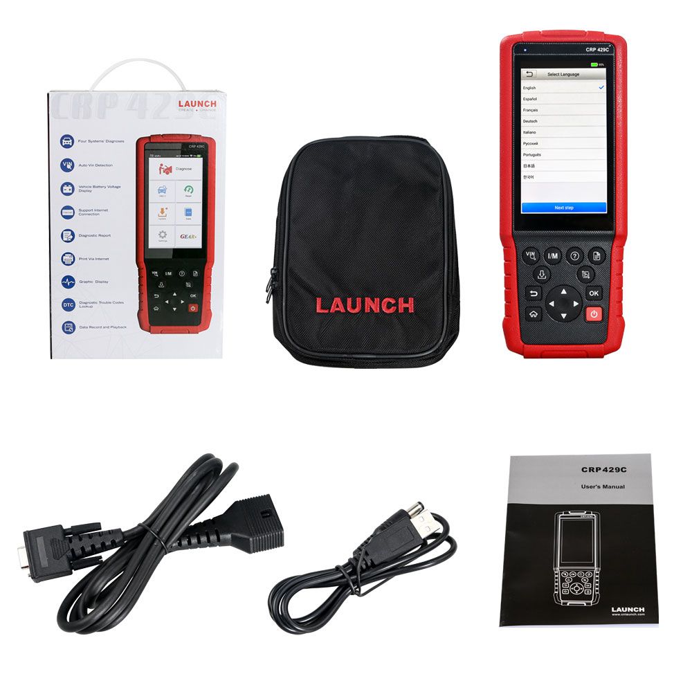 LAUNCH X431 CRP429C Four System Auto Diagnostic tool for Engine ABS SRS AT+11 Service Functions Update Online